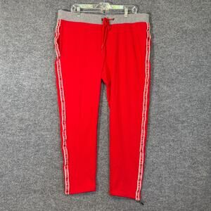Armani Exchange Pants Mens XL Red Joggers Stretch Tapered Fleece Sweatpants
